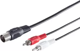 SHIVERPEAKS S/CONN maximum connectivity DIN 5-Pin Male to 2x RCA Male garso adapterio kabelis, 1,5 m, juodas 10302