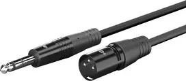 Wentronic Goobay XLR vyriškas – 6,35 mm jack vyriškas audio kabelis, 1 m, juodas 80049