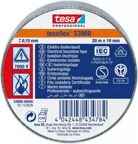 tesa 53988-00016-00 Profesionali elektros izoliacinė juosta, raudona, 20 m x 19 mm, PVC, liepsnai atspari, 1 ritinys