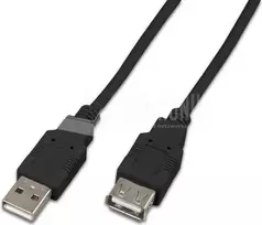 Wirewin USB A-A MF 1.0 SW USB 2.0 prailginimo kabelis, 1 m, juodas