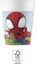 Procos Marvel Spider-Man popierinės stiklinės 200ml, 8 vnt. rinkinys, vakarėlio stiklinės 94877