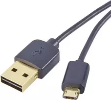 Renkforce USB 2.0 A – Micro-B reversinio kištuko kabelis, 1 m, juodas