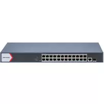 Hikvision DS-3E1526P-EIV2 26 prievadų Gigabit PoE+ valdomas komutatorius su 2 SFP uplink (370W biudžetas)