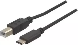EXERTIS CONNECT USB 2.0 kabelis, USB Type-C į USB Type-B, juodas, 1,0 m 150304