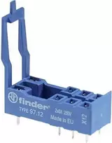 Finder 97.12 relės lizdas 46 serijai, 8 kontaktų, varžtiniai gnybtai, DIN bėgelio/panelės montavimas, 10 A, 250 V AC, pilkas
