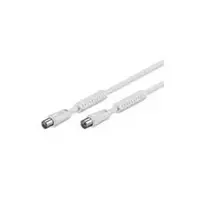 Wentronic Goobay antenos jungiamasis kabelis, 100% ekranuotas, su feritais, baltas, 2,5 m - IEC koaksialinis kištukas į IEC koaksialinį lizdą (50724)