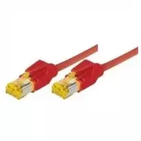 TECLINE Cat 6a S/FTP tinklo kabelis, raudonas, 0,5 m, LSZH, Hirose TM31, 10Gbps 72200R