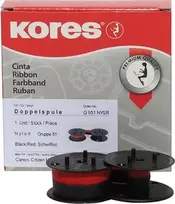 Kores G051NYSR dvispalvė kalkuliatoriaus kasetė, juoda/raudona, 13 mm x 4 m
