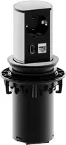 Bachmann ELEVATOR įleidžiamas pakeliamas stalviršio jungčių skydas su Schuko, RJ45 Cat 6, USB 3.0 Type A - Matinis chromas (928.005)