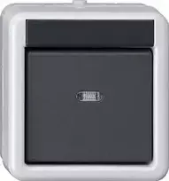 Gira System 55 perjungiklio dangtelis, antracito matinis, šviesa/išjungta simbolis, užsegamas, termoplastikas, be halogenų, atsparus UV 515230