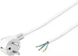 Wentronic Goobay kampuotas Schuko maitinimo kabelis atvirais galais, 5 m, baltas, H05VV-F 3G1.5, 16 A 93313