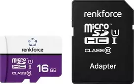 Renkforce RF-mSDC-16GB microSDHC kortelė 16GB Class 10 UHS-I U1 su SD adapteriu RF-7577908