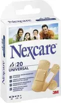 3M Nexcare Universal lipnūs pleistrai, 20 įvairių dydžių juostelių, odos spalvos, pralaidūs orui ir atsparūs vandeniui, be latekso (N0320AS)