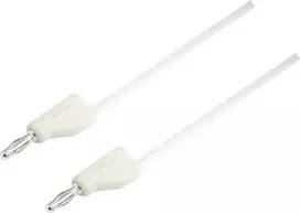 VOLTCRAFT MSB-300-1-WS saugos matavimo laidas, 4 mm bananų kištukas – 4 mm bananų kištukas, 1 m, baltas, CAT III 1000 V / CAT IV 600 V, 16 A