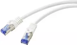 Renkforce RF-5771524 Cat6a S/FTP tinklo kabelis, 2m, baltas, 10GbE, 500MHz, RJ45, su apsauga nuo užkabinimo, auksuoti kontaktai