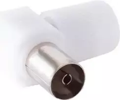 SHIVERPEAKS S/CONN maximum connectivity koaksialinis stačiu kampu adapteris F-male į F-female 75 Ohm nikeliuotas žalvaris sidabrinis (82023)