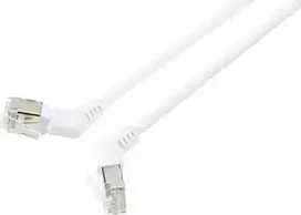Renkforce RF-6071568 CAT 6a F/UTP tinklo kabelis, RJ45, 2 m, baltas, 360° pasukami jungtys, kampuotas išėjimas