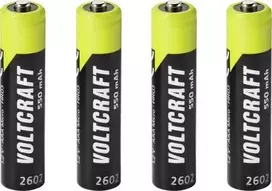 VOLTCRAFT Micro (AAA) NiMH akumuliatoriai 550 mAh 1,2 V, paruošti naudoti, 4 vnt. (VC-17275405)