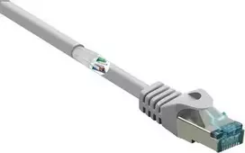 Renkforce RF-5047494 CAT 6a S/FTP tinklo kabelis, RJ45, 0,5 m, pilkas, su fiksatoriaus apsauga, nedegus