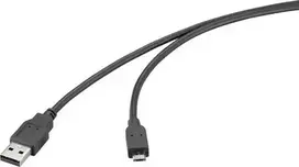 Renkforce USB 2.0 laidas USB-A (tėvinis) į USB Micro-B (tėvinis) 3 m juodas RF-6830434