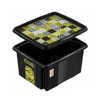 keeeper dėžė su dangčiu 24L Karolina Minions Mosaic, juoda, 42,5 x 35,5 x 22,5 cm