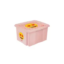 keeeper dėžė su dangčiu 15L Karolina “Emoji Hearts” 38x29,5x20,5cm rožinė