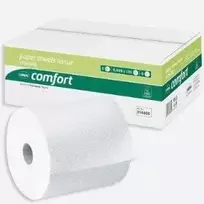 WEPA Comfort rankšluosčių ritinys, 2 sluoksnių, High White, linijinis embossavimas, mėlyna šerdies lipni juosta, 205 mm plotis, 150 m ilgis, 6 ritiniai (316800)
