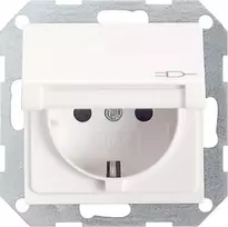 Gira System 55 Schuko lizdo įdėklas, gryna balta blizgi, 16 A, 250 V, varžtiniai gnybtai, įleidžiamas 045403