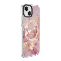 Evelatus Apple iPhone 15 PC+TPU dėklas su MagSafe - Marmurinis rožinis