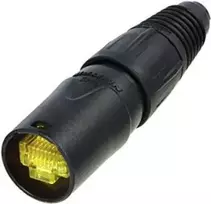Neutrik NE8MX-B-1 etherCON kabelio jungties laikiklis - juodas chromuotas korpusas, RJ45 apsauga