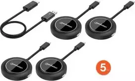 MANHATTAN 1080p belaidis HDMI ekrano pristatymo rinkinys su 4 USB-C siųstuvų moduliais, juodas