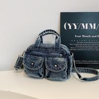 Fashion Casual Women's Crossbody Bag High Quality Denim Shoulder Bag Large Capacity Tote Bag Multi Functional Women‘s Handbags 28cmX13cmX20cm juoda