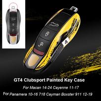 For Porsche Panamera Cayenne Macan 718 Cayman Boxster 911 Taycan 10-25 Car Key Case Protective Shell Cover Various Styles yellow