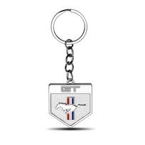 NOBP7 For Ford Mustang Shelby Focus Fiesta Kuga Mondeo Fusion Edge 3D Metal Car Styling Keychain Key Holder Ornament Keyrying Pendant gray
