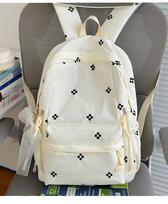 Schoolbag Korean student schoolbag Sweet soft girl travel backpack High value college style embroidery flower middle school student backpack no accessories žalia