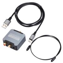 Digital to Analog DAC Audio Converter, Optical SPDIF Toslink Coaxial Input, L/R RCA 3.5mm Jack Headphone Amplifier Output Adapter