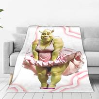 Shreko Juokingas Memas Antklodė Kokybiška Minkšta Šilta Mesti Antklodę Žiema Vaikams Suaugusiems Namų Dekoras Grafinis Lovatiesė 80cmx120cm beige