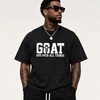 GOAT God Over All Things T Shirt Christian Faith Jesus Graphic Casual Tee 3XL black
