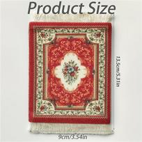 Persian Mini Woven Rug Mat Mousepad Retro Style Carpet Pattern Cup Coasters žalia