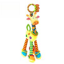 Boys and Girls Baby Crib Rattles, Baby Rattles, Cot Decoration Cute Animal Giraffe, Panda, Grizzly Bear Hanging Cot Toys yellow
