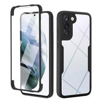 360 Full Coverage Transparent Phone Case For Samsung Galaxy S24 S23 S22 S21 Ultra Plus FE Front Back Cover For Samsung S25 Ultra S21 raudona