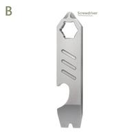 Mini TC4 Titanium Alloy Crowbar Bottle Opener Graduated Scale Hexagon Wrench EDC Outdoor Tools Multifunction Camping Gear white