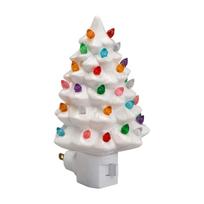 Christmas Tree Night Light with ON/Off Switch Christmas Decorative Tree Light Resin Xmas Tree Nightlight for Bedroom Living Room balta