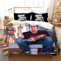 Žaidimas GTA V Patalynės komplektas Animaciniai antklodžių užvalkalai Pagalvės užvalkalas Grand Theft Auto 5 Antklodė Patalynės komplektai Patalynė(Nėra lapo) (135x200cm) black