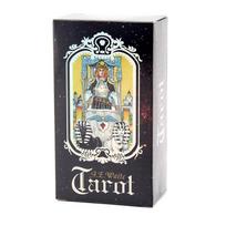 Tarot Cards Set 78 Laser Card with English Instructions Book for Beginners Board Game black