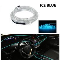 3/5M Automobilio Interjero LED Dekoratyvinis Žibintas EL Laidas Neoninė Juosta Automobiliui DIY Lanksti Aplinkos Šviesa USB Šventės Atmosfera Diodas 5M & USB raudona