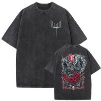 2026 Game Bloodborne Orphan of Kos Vintage Washed T Shirts Men's Fashion Gothic Oversized Short Sleeve T-shirt Unisex Streetwear S įvairiaspalvis