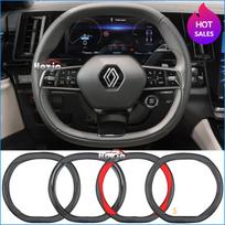 Leather Car Steering Wheel Cover for Renault Rafale Espace Austral Scenic Megane 5 E-Tech 2022 2023 2024 2025 Auto Accessories gray
