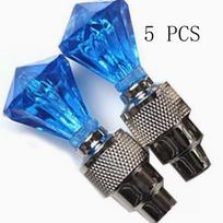 Practical Bicycle Valve Lights Flash Tire Valve Caps Accessories Wheel Spokes Light  Bike Riding mėlyna