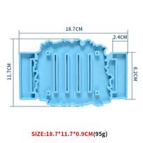 Specialios formos netaisyklingos silicio formos, skirtos Fondant rankų darbo tortų dekoravimui „Sugarcraft“ keturių tinklelių padėkliukų laikymo laikiklis Storage bracket blue